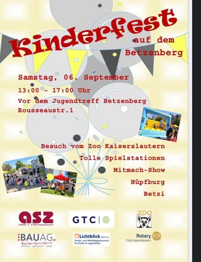 ✨ Viel los uffm Betze – auch wenn der FCK mal Pause hat! ✨

Am kommenden Wochenende steppt bei uns trotzdem der Bär:

🎈 Samstag, 06.09.
➡️ Kinderfest vorm Jugendtreff Betzenberg – Spiel, Spaß, Hüpfburg, Betzi und Besuch vom Zoo Kaiserslautern 🦁

🌳 Sonntag, 07.09.
➡️ Wildparkfest von 11–17 Uhr – buntes Programm für Groß & Klein, Natur pur & gute Verpflegung 🌭🍻
➡️ Lautrer Lebenslauf ab 9:45 Uhr – gemeinsam laufen für den guten Zweck 👟💪, mit großer Benefiztombola 🎟️

Der Betzenberg zeigt: Bei uns gibt’s Gemeinschaft, Engagement und Lebensfreude – auch abseits vom Fußballfeld. ❤️🌹

#Betzenberg #Kaiserslautern #SPDBetzenberg #LautrerLiebe #Zusammenhalt #fürlautern #fürdenbetze  #fürdich #liebedeinestadt❤️ #uffmbetzeisimmerwaslos #wirimquartier
